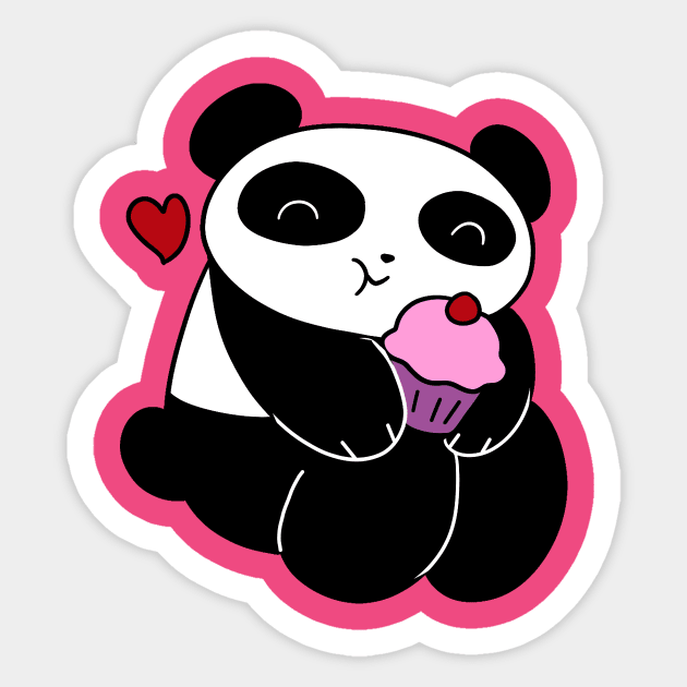 Panda Loves Cupcakes Sticker by saradaboru